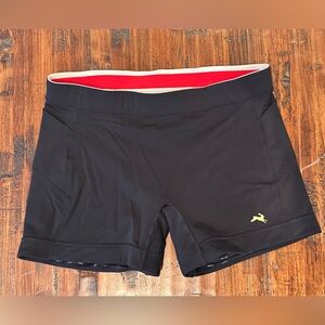 Tracksmith Black Athletic Shorts with Red Lining